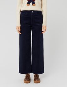 Pantalon wide leg velours