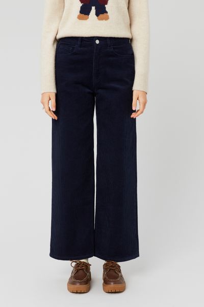 Pantalon wide leg velours