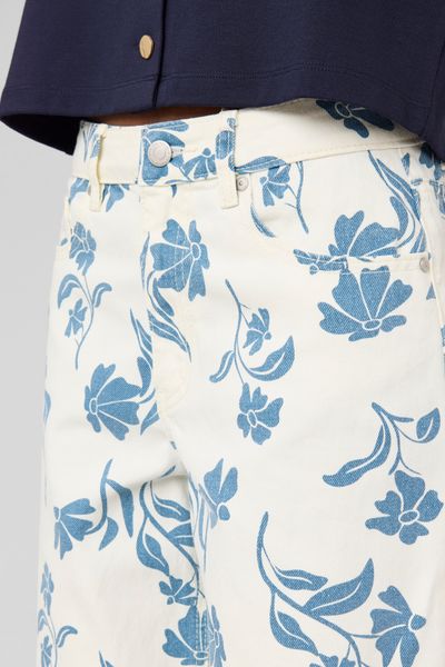 Jean imprim&eacute; fleurs