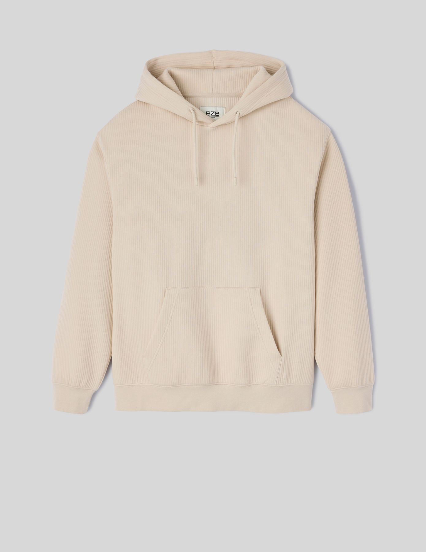 Sweat à capuche cotélé