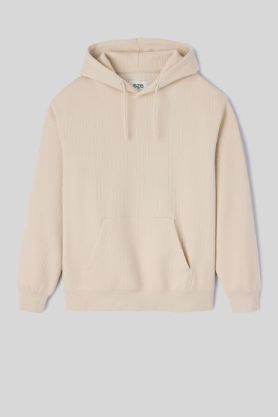 Sweat à capuche cotélé