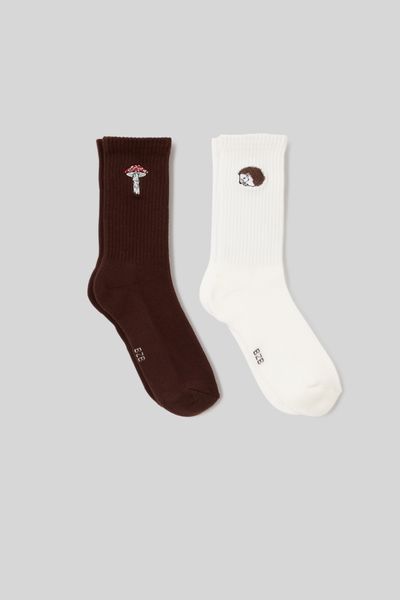 Lot de 2 paires de chaussettes broderie