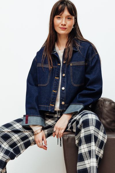 Veste en jean brut