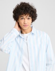 Chemise rayée boxy en popeline