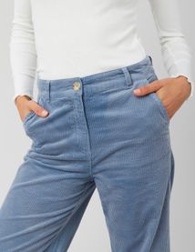 Pantalon wide leg velours cropped