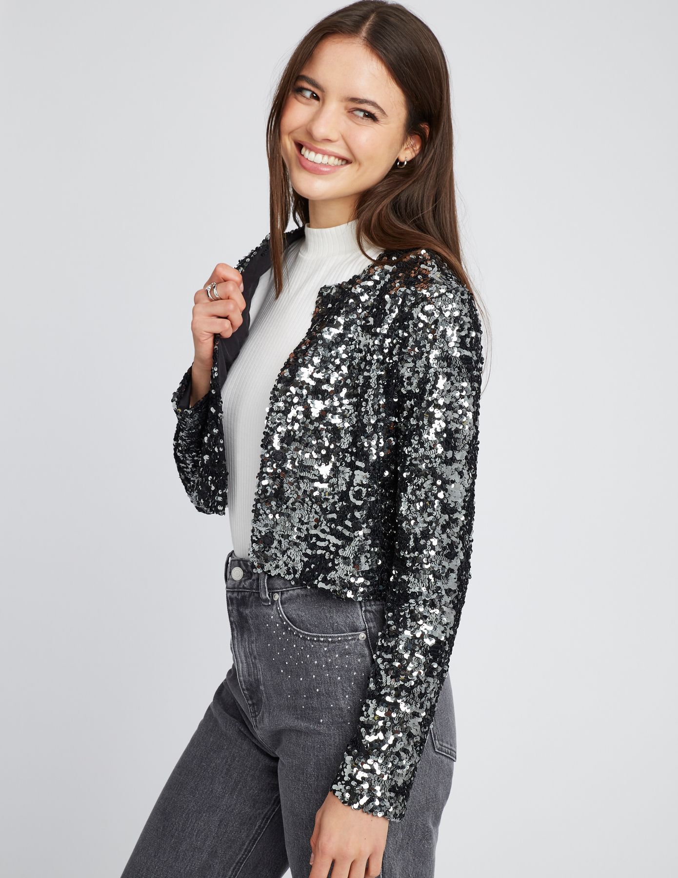 Veste courte sequins