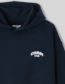 Sweat col capuche imprimé devant/dos