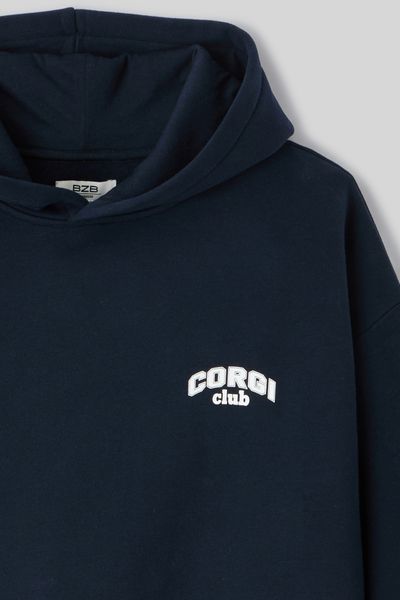 Sweat col capuche imprimé devant/dos