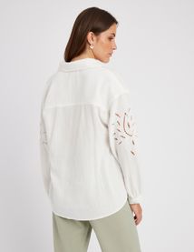 Chemise en gaze de coton unie