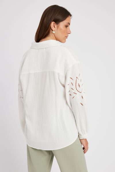 Chemise en gaze de coton unie