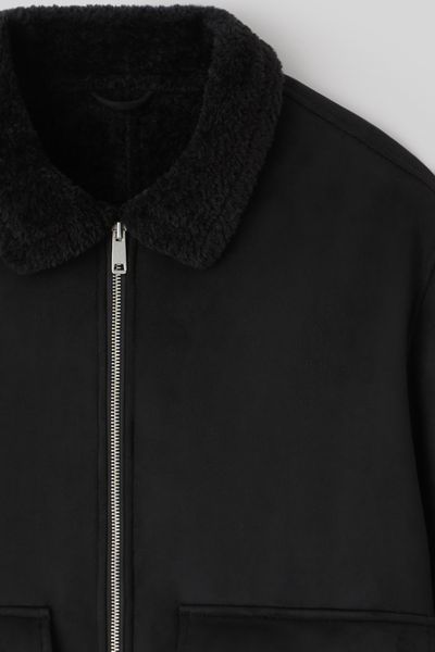 Blouson zippé peau retournée