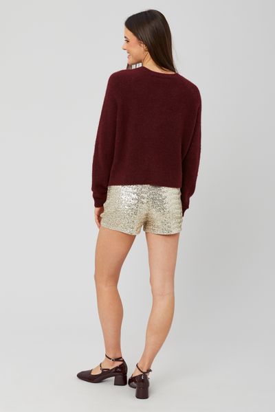 Short à sequins dorés