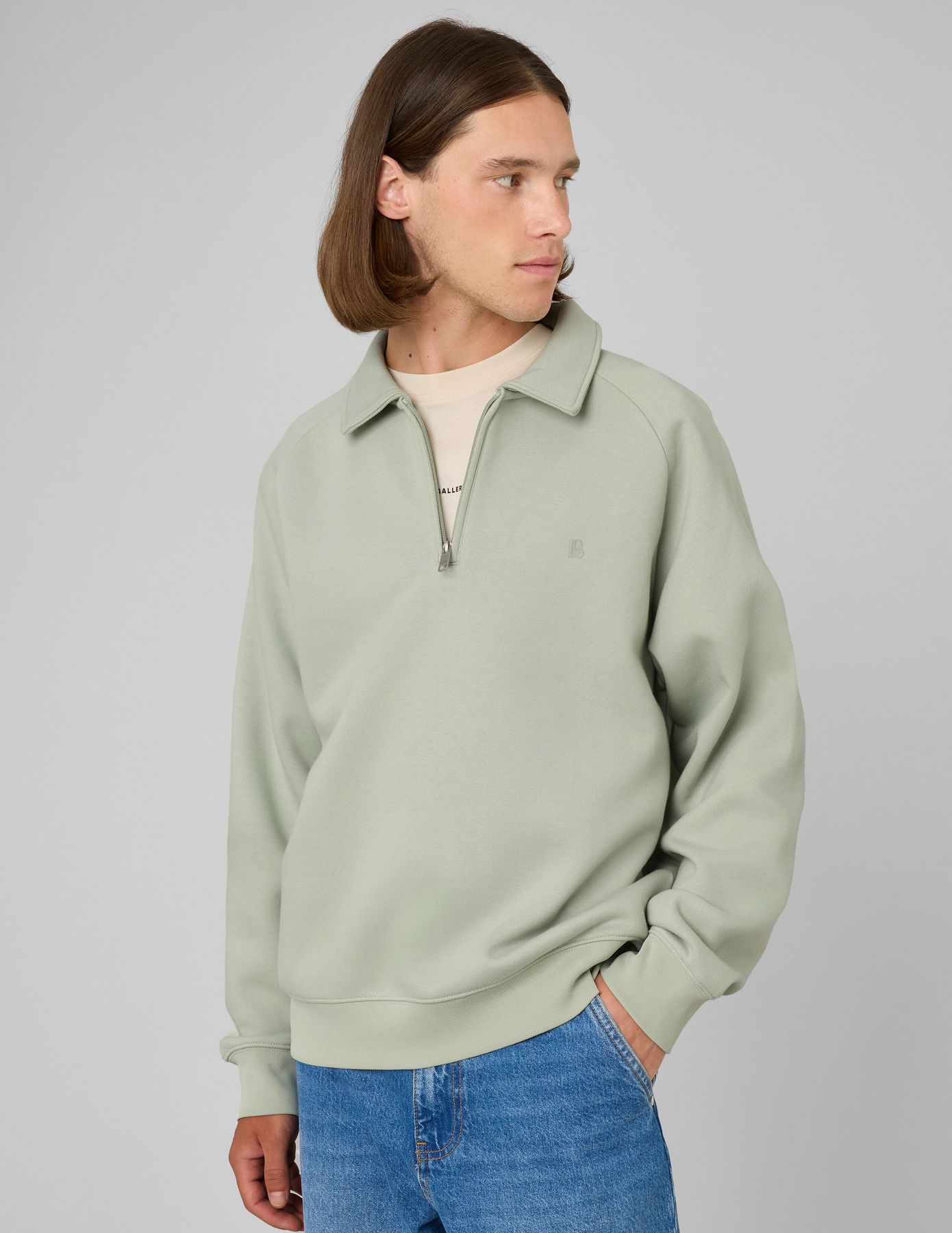 Sweat col polo zipp&eacute;