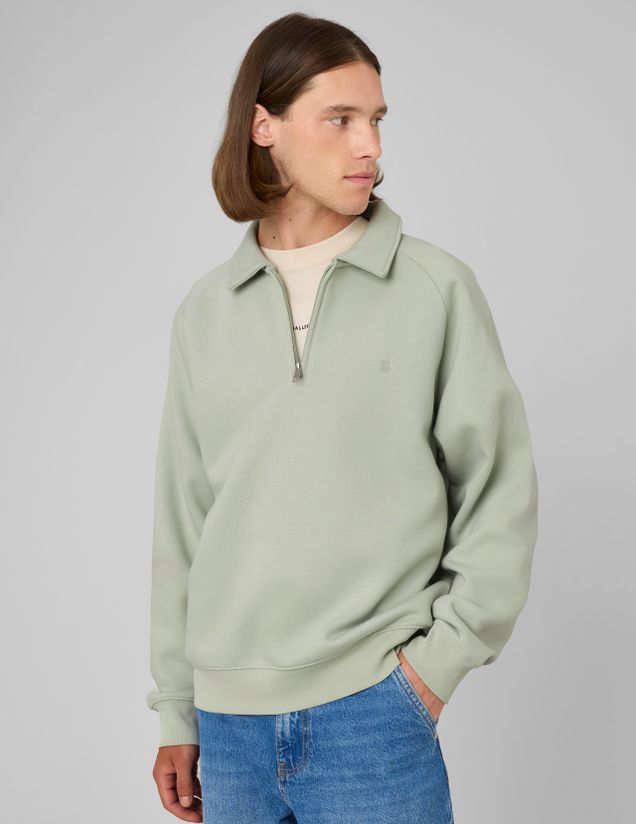 Sweat col polo zipp&eacute;