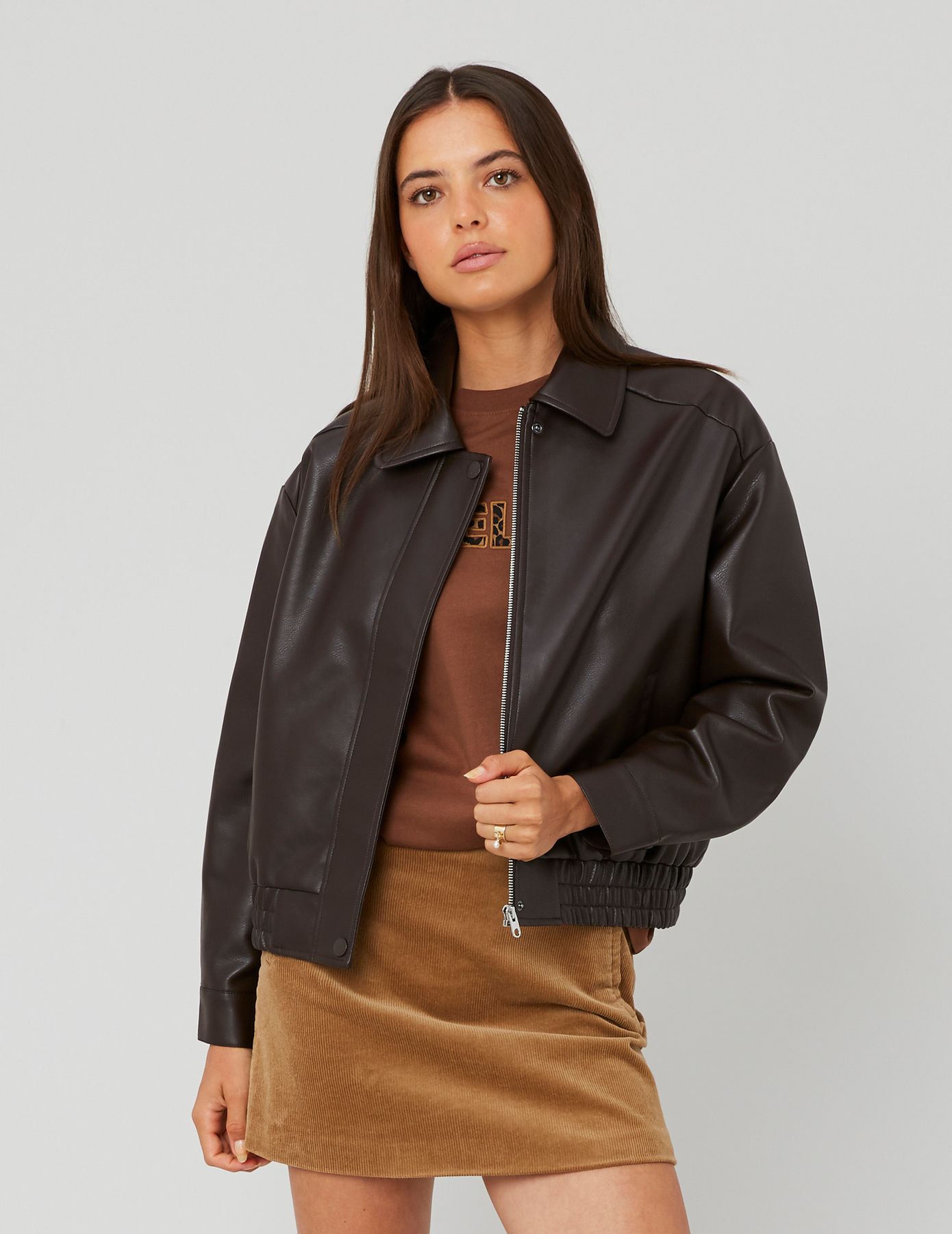Blouson bombardier en tissu enduit
