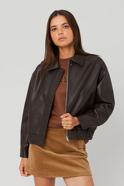Blouson bombardier en tissu enduit