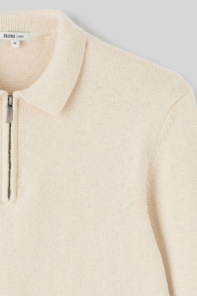 Pull col polo zippé