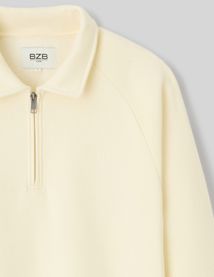 Sweat col polo zippé