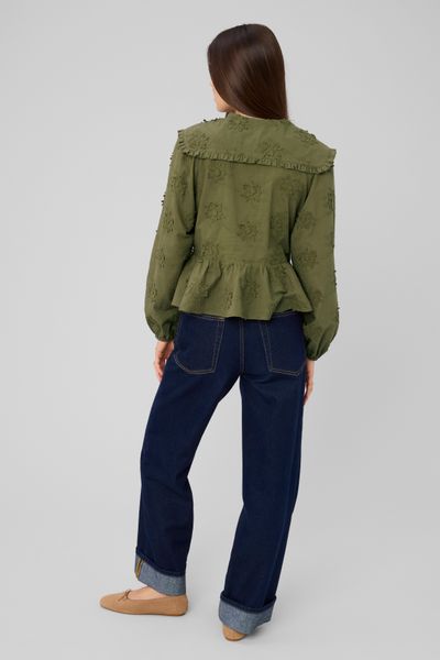 Chemise maxi col broderie 3D