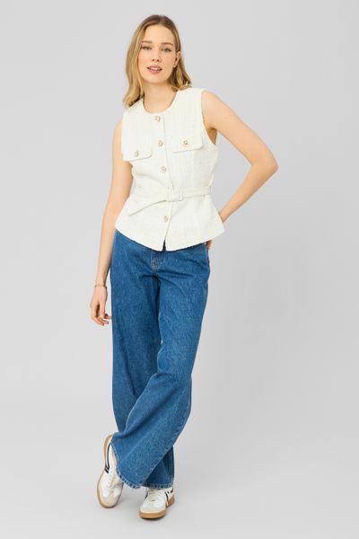 Veste en tweed sans manches