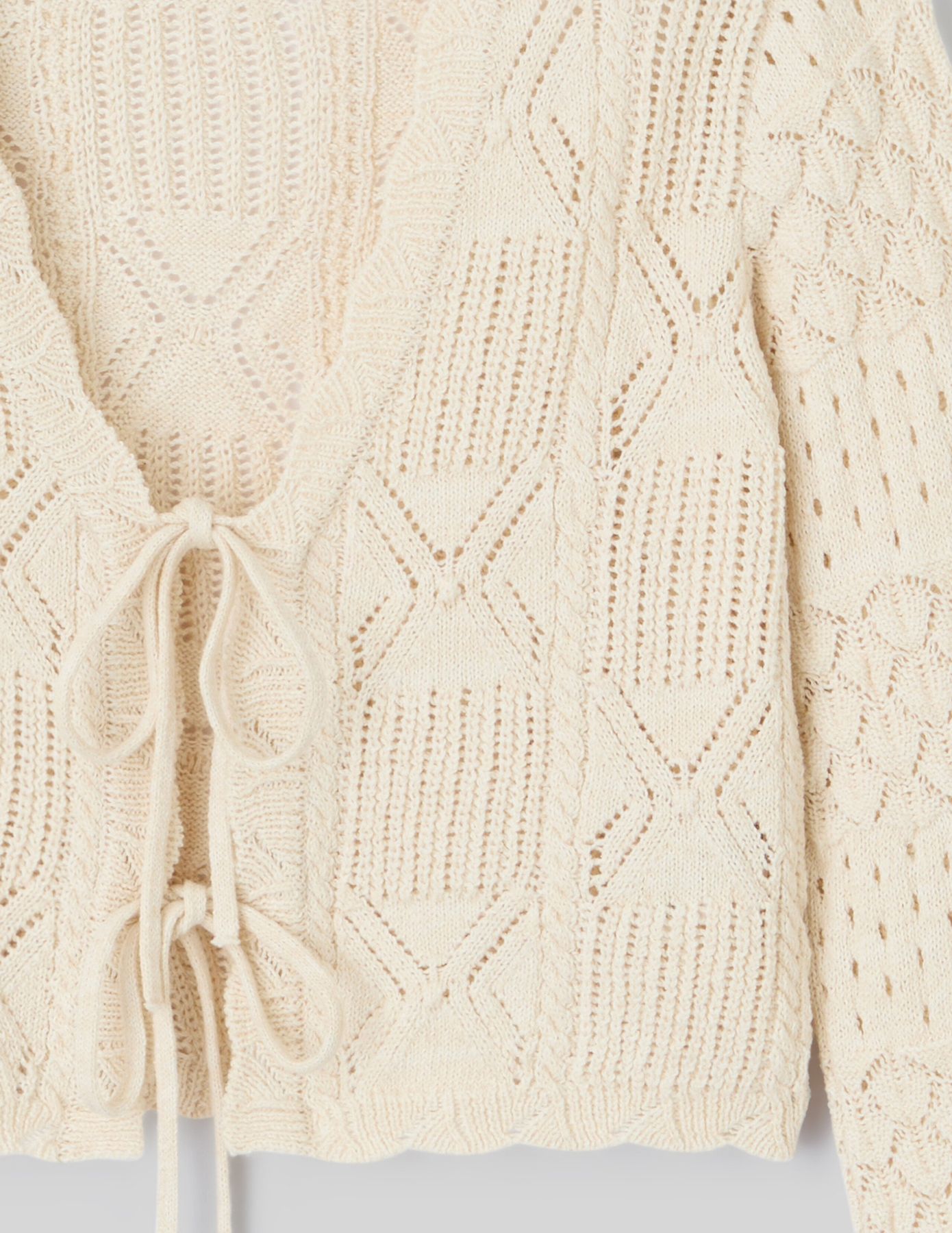 Gilet en crochet à nouer