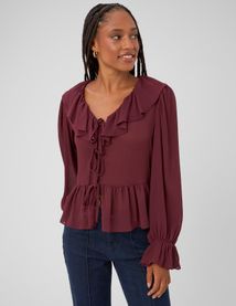 Blouse &agrave; volants