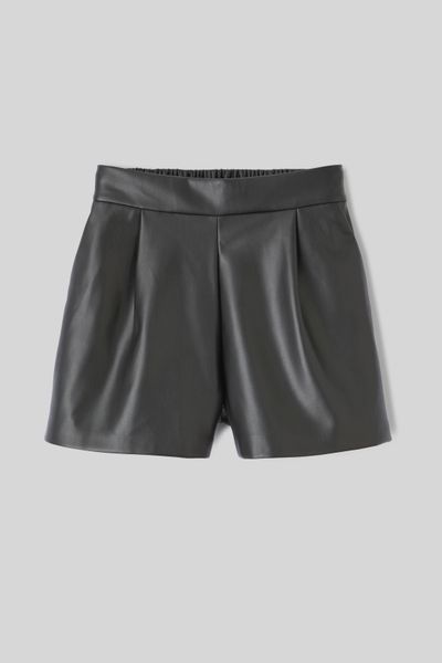 Short en tissu enduit