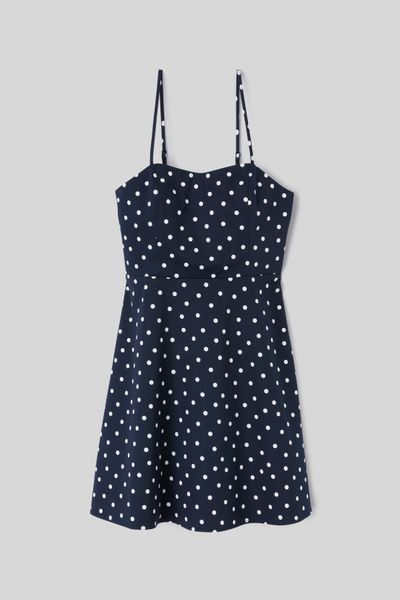 Robe &agrave; bretelles pois