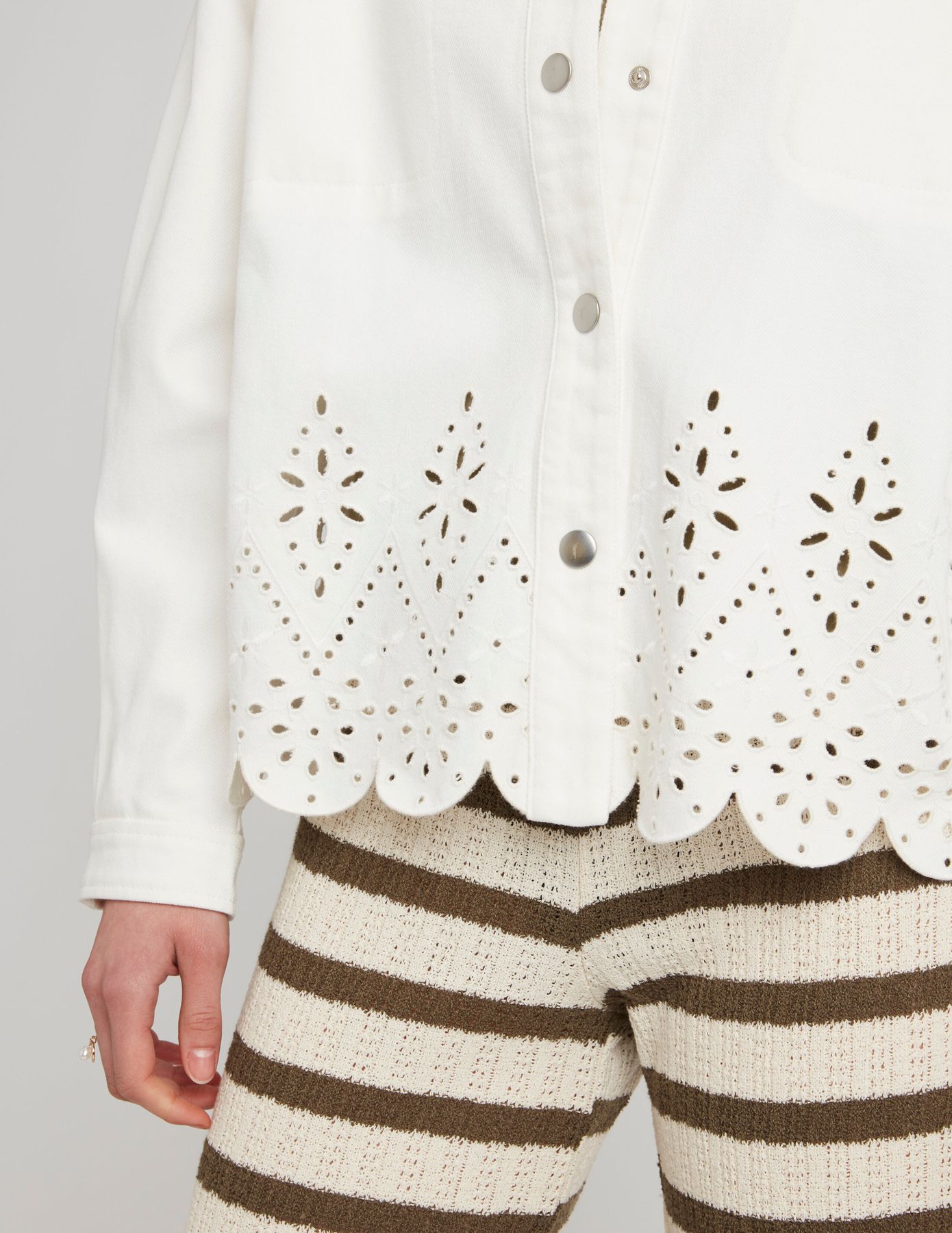 Veste twill broderie anglaise