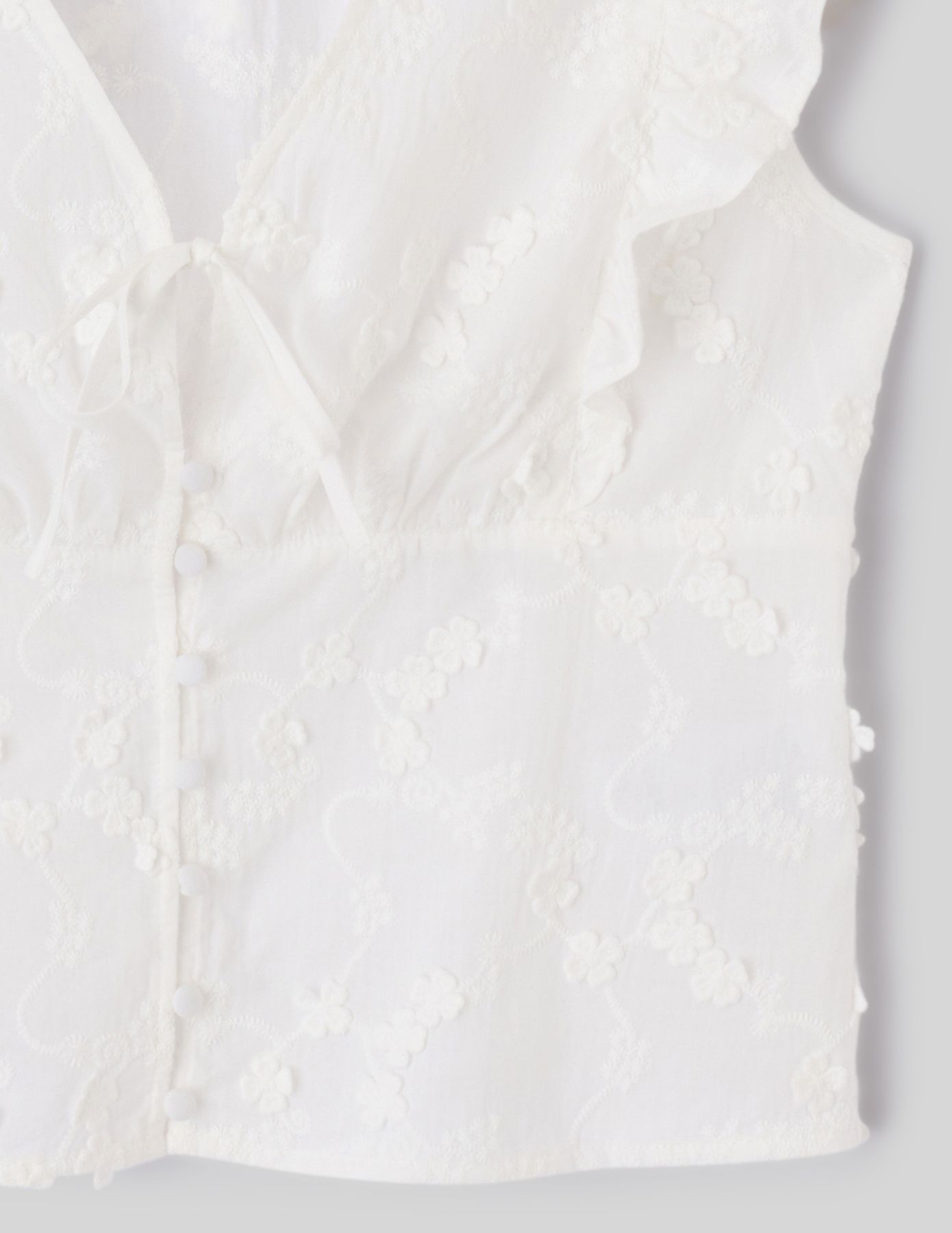 Blouse sans manches en broderie 3D