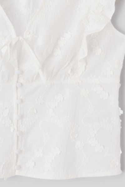 Blouse sans manches en broderie 3D