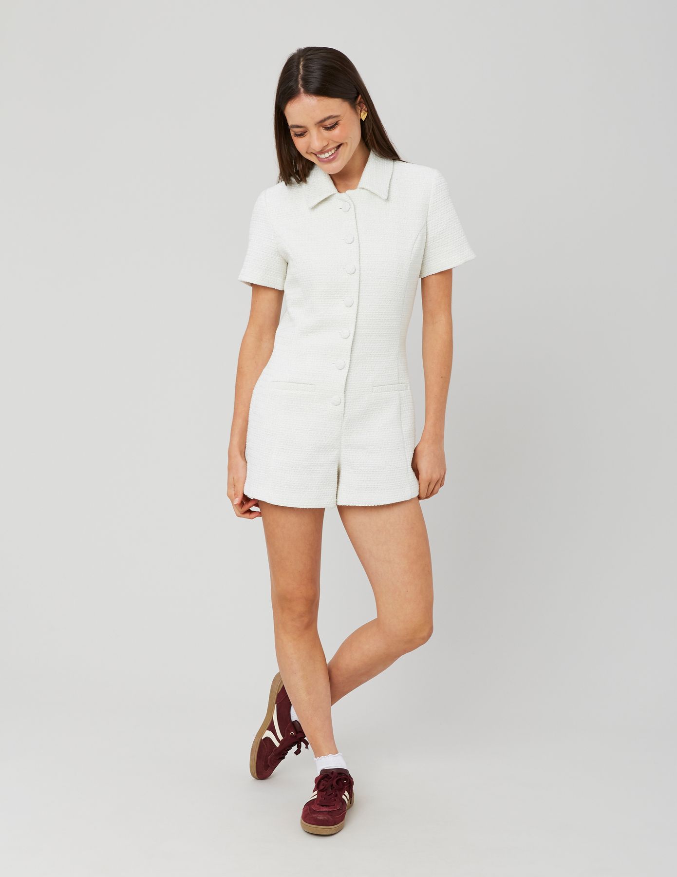 Combinaison short en tweed