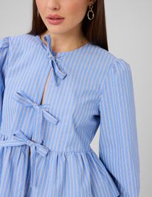 Blouse &agrave; nouer ray&eacute;e