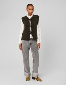Gilet sans manche &agrave; n&oelig;uds