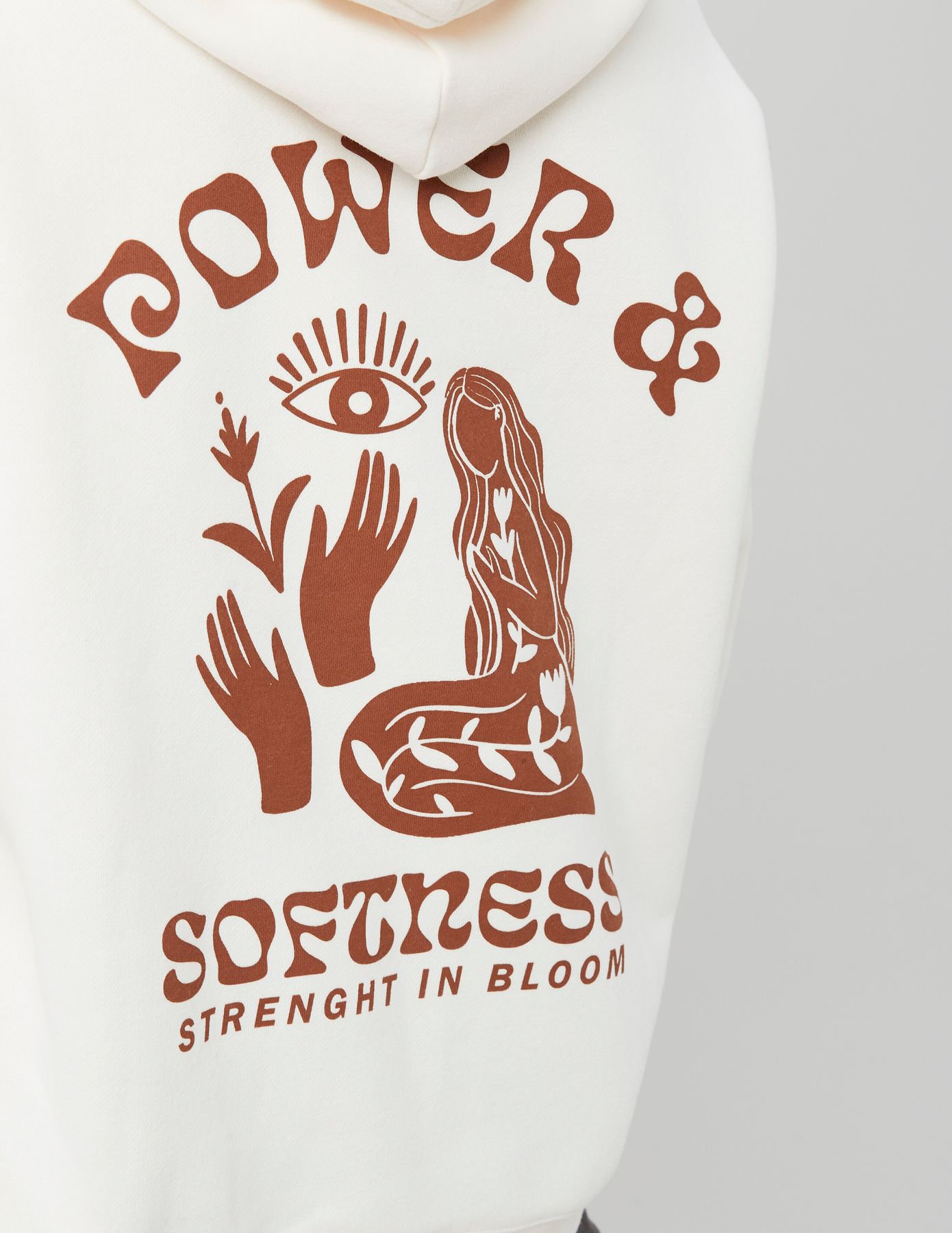 Sweat col capuche imprimé devant / dos