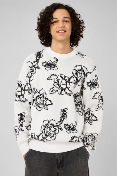 Pull jacquard fleurs