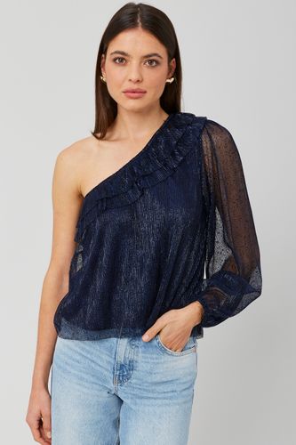 Blouse asym&eacute;trique paillet&eacute;e