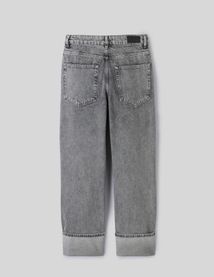 Jean wide leg à revers