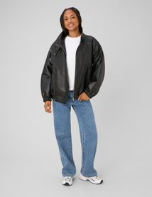 Jean straight brod&eacute; pois