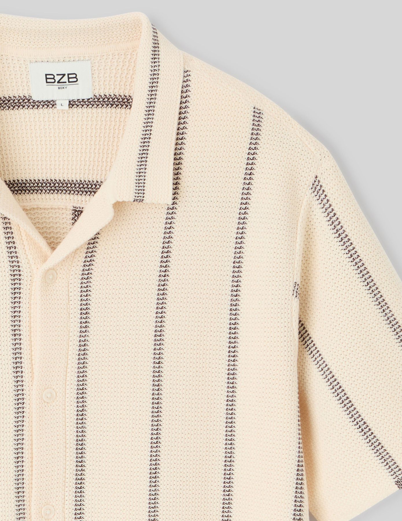 Chemise manches courtes tricot rayure