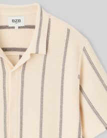 Chemise manches courtes tricot rayure