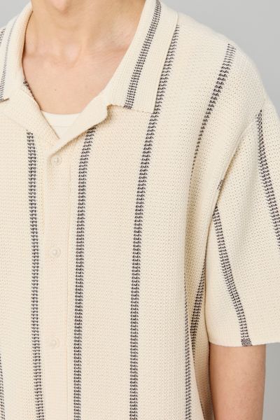 Chemise manches courtes tricot rayure