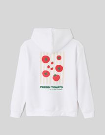 Sweat à capuche imprimé devant dos