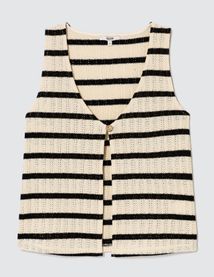 Gilet en crochet rayé