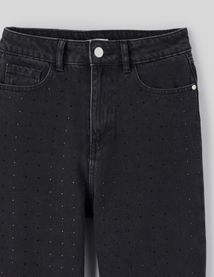 Jean straight &agrave; strass