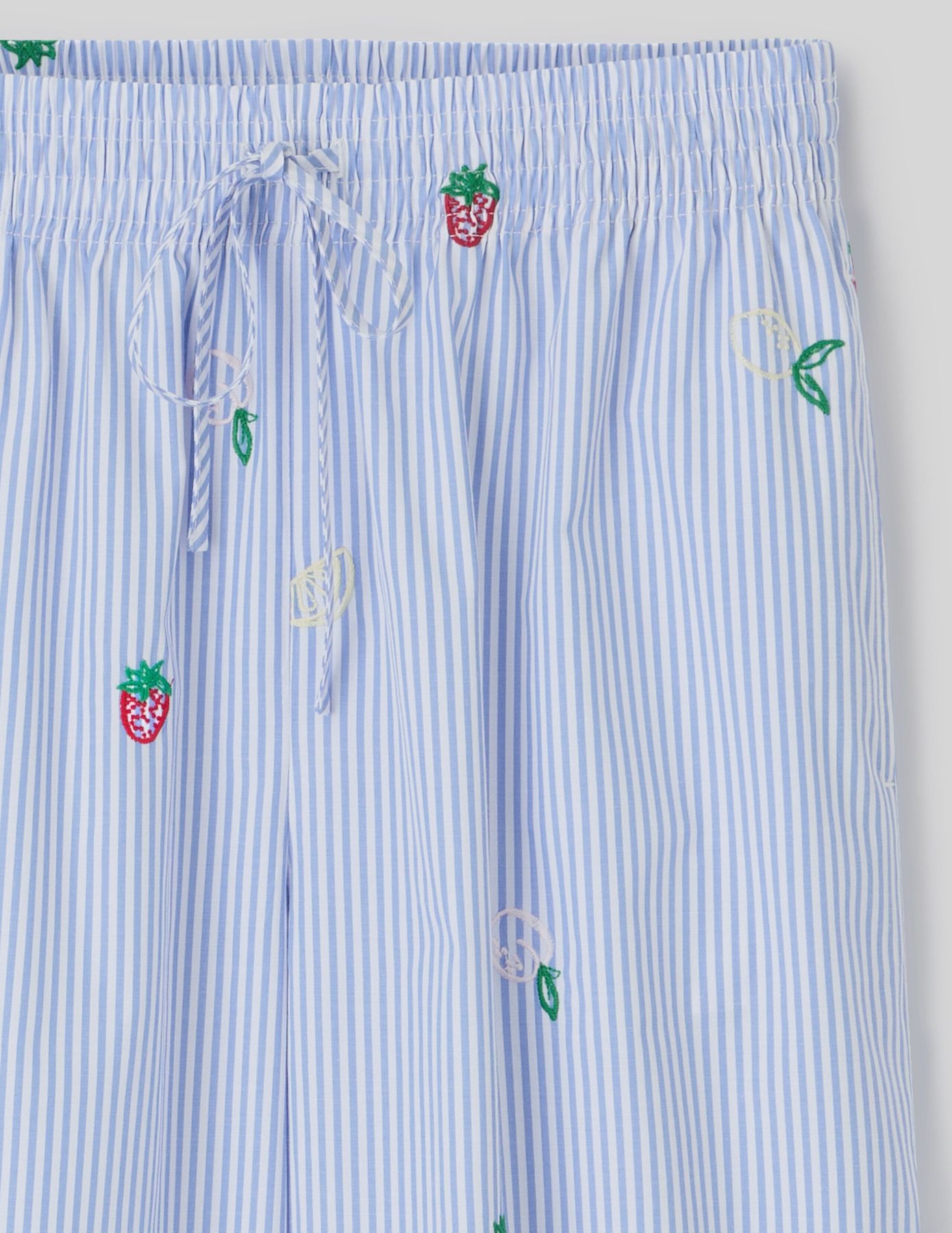 Pantalon rayé brodé