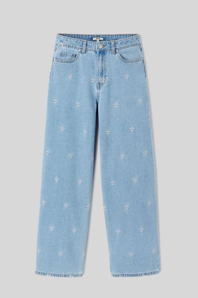 Jean wide leg brodé