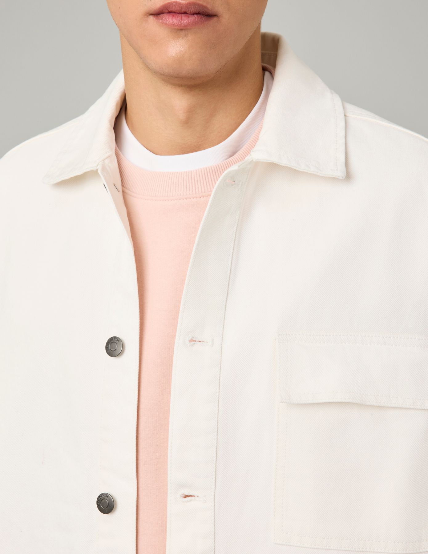 Veste boutonnée en twill