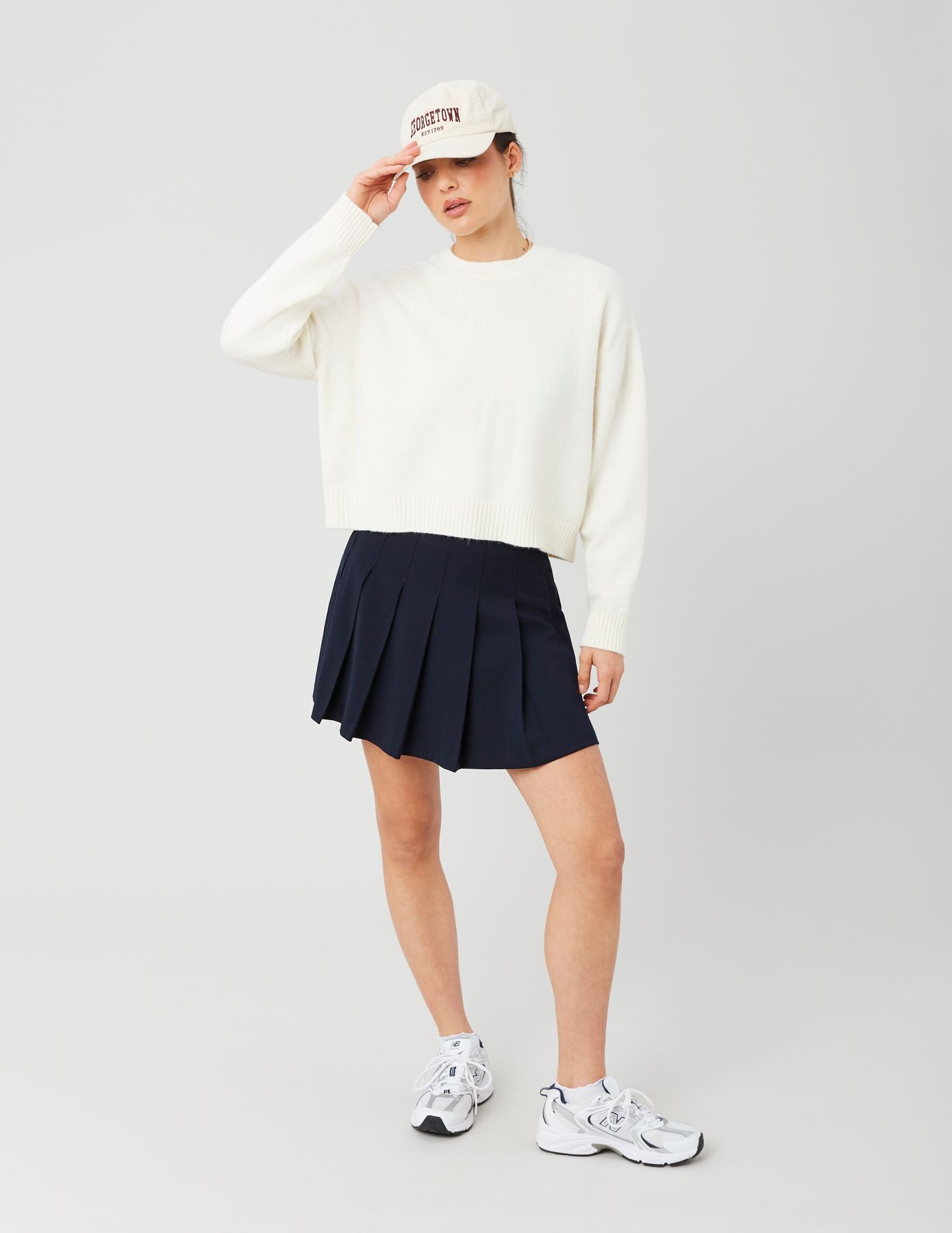 Jupe courte plissée en polyester recyclé