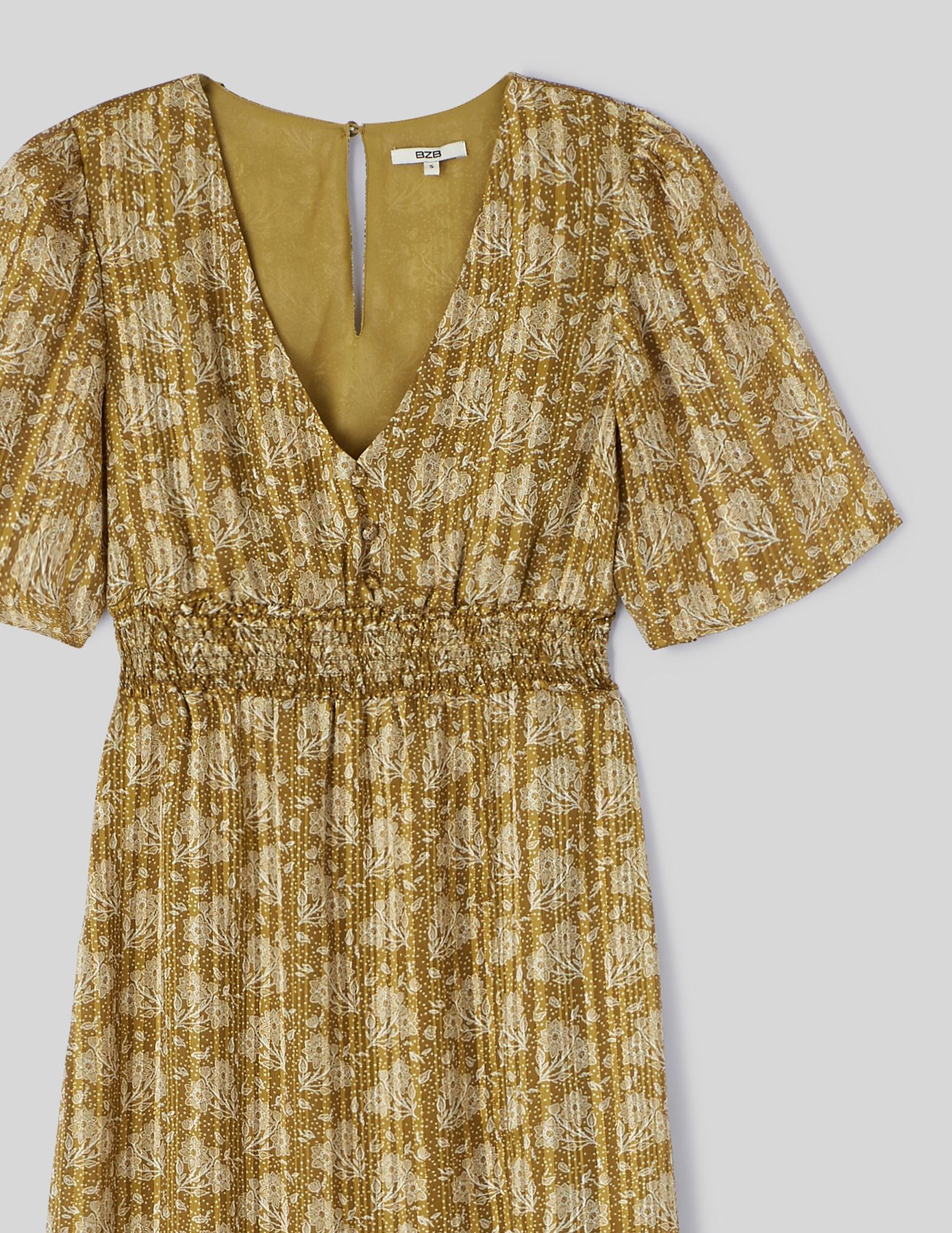 Robe longue imprim&eacute;e en polyester recycl&eacute;